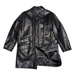 BERNARDO GENUINE LEATHER Designer Business Casual Winter Coat Jacket Mens Large